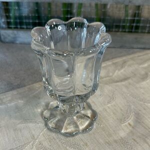 Heisey Crystolite Round Footed Cigarette Holder, Bud‎ Vase, Toothpick, Matches